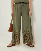 Pantalon 100% Lin Linda kaki