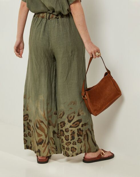 Pantalon 100% Lin Linda kaki