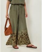 Pantalon 100% Lin Linda kaki