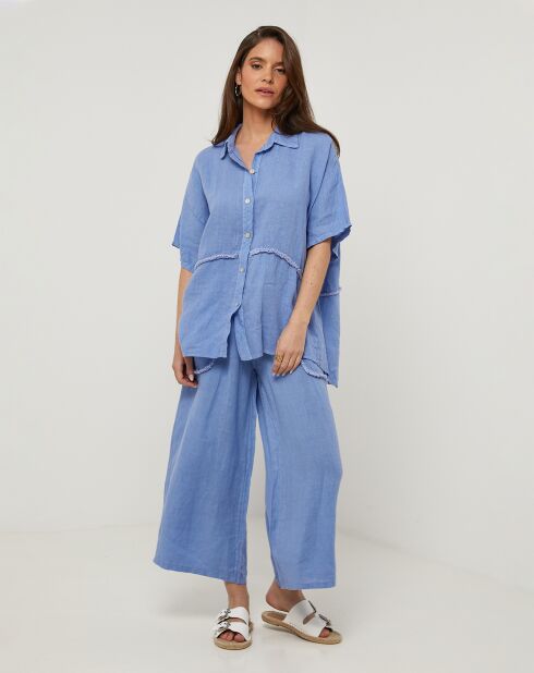 Chemise 100% Lin Tessa azur