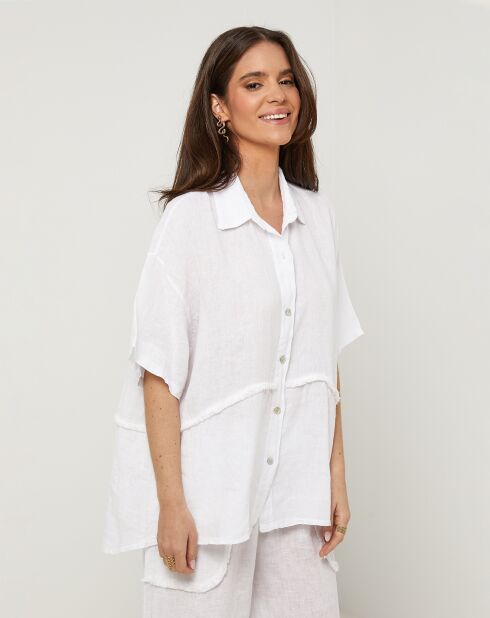 Chemise 100% Lin Tessa blanche