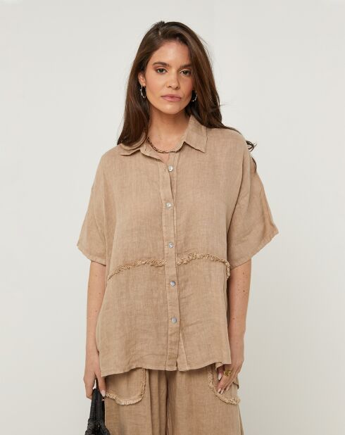 Chemise 100% Lin Tessa camel