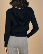 Gilet zippé à capuche Cachemire Erica noir