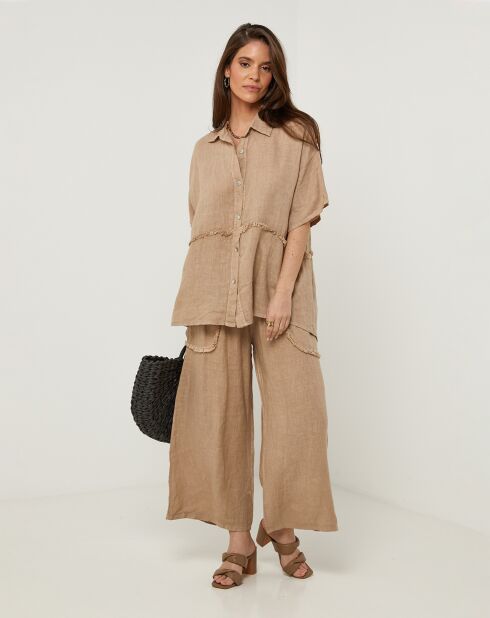Chemise 100% Lin Tessa camel