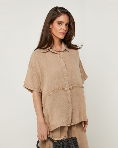 Chemise 100% Lin Tessa camel