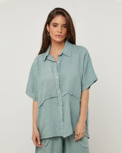 Chemise 100% Lin Tessa verte