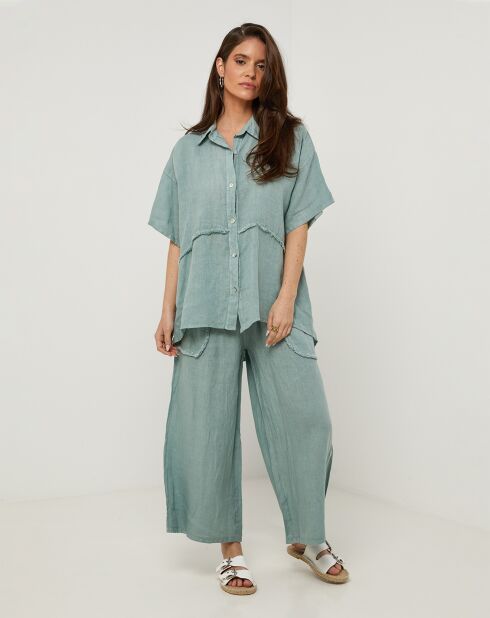 Chemise 100% Lin Tessa verte