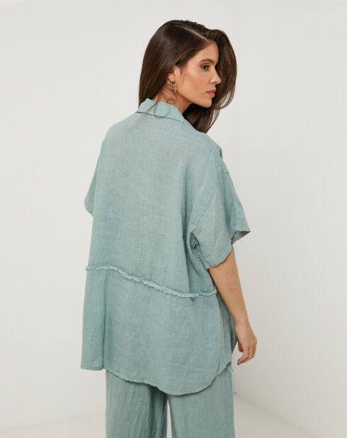 Chemise 100% Lin Tessa verte