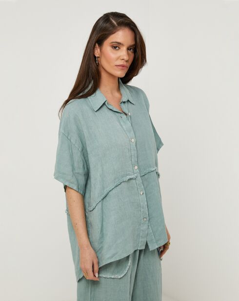Chemise 100% Lin Tessa verte