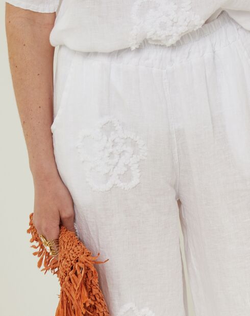 Pantalon 100% Lin Uma blanc