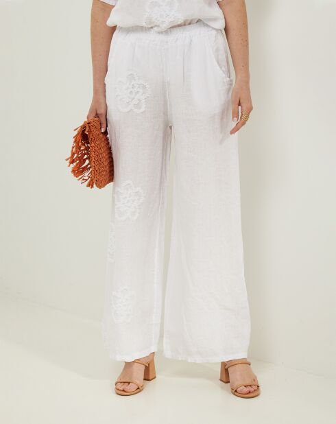 Pantalon 100% Lin Uma blanc