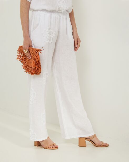 Pantalon 100% Lin Uma blanc