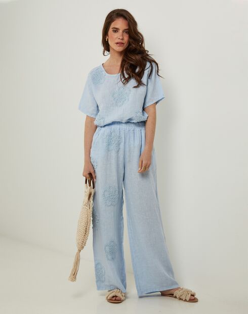 Pantalon 100% Lin Uma ciel