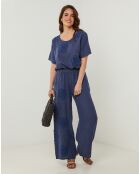 Pantalon 100% Lin Uma marine