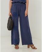 Pantalon 100% Lin Uma marine