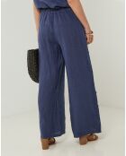 Pantalon 100% Lin Uma marine