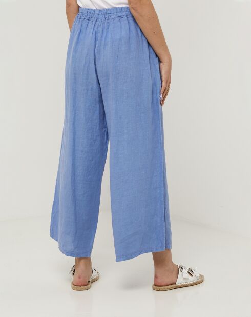 Pantalon 100% Lin Zoe ciel