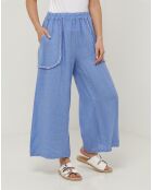 Pantalon 100% Lin Zoe ciel