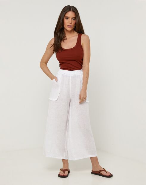 Pantalon 100% Lin Zoe blanc