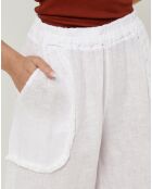 Pantalon 100% Lin Zoe blanc