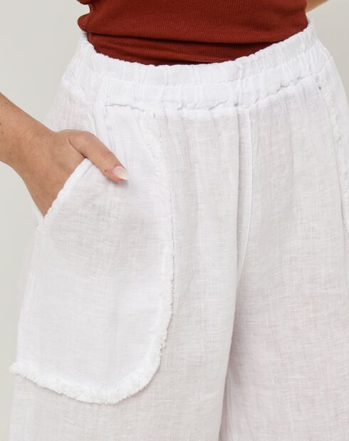 Pantalon 100% Lin Zoe blanc