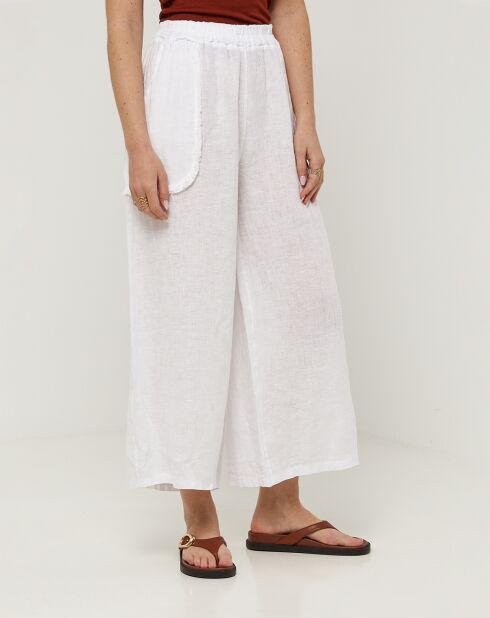 Pantalon 100% Lin Zoe blanc