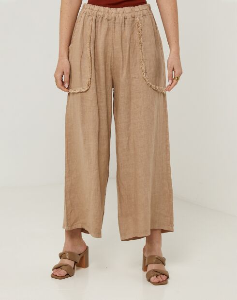 Pantalon 100% Lin Zoe camel