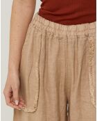 Pantalon 100% Lin Zoe camel
