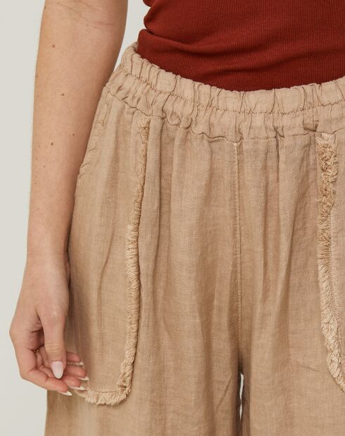 Pantalon 100% Lin Zoe camel