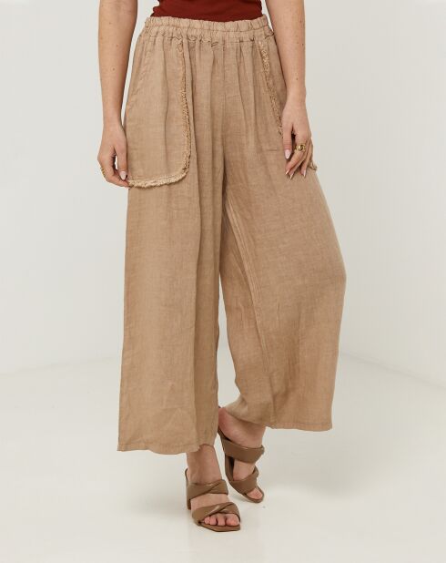 Pantalon 100% Lin Zoe camel