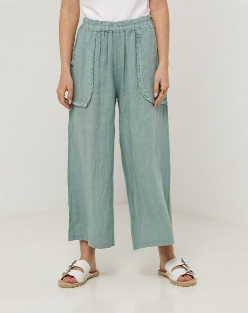Pantalon 100% Lin Zoe vert