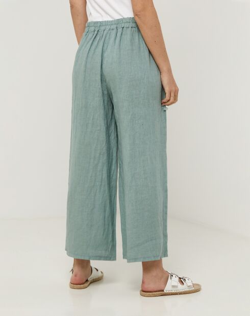 Pantalon 100% Lin Zoe vert