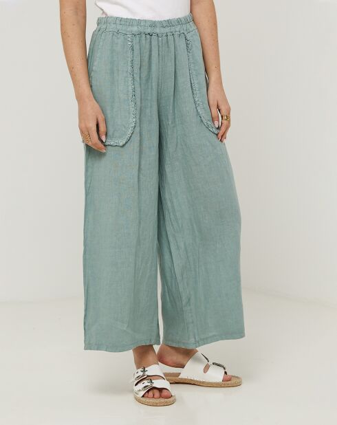 Pantalon 100% Lin Zoe vert