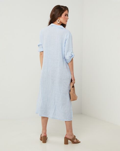 Robe 100% Lin Tilila ciel