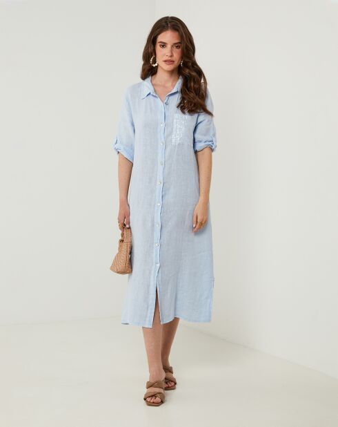 Robe 100% Lin Tilila ciel