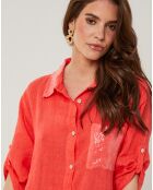 Robe 100% Lin Tilila corail