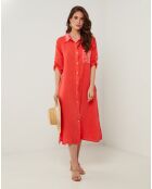 Robe 100% Lin Tilila corail