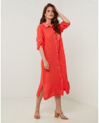 Robe 100% Lin Tilila corail