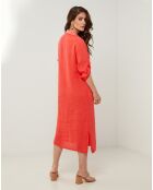 Robe 100% Lin Tilila corail