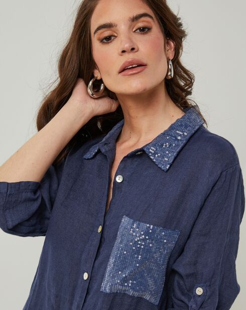 Robe 100% Lin Tilila marine