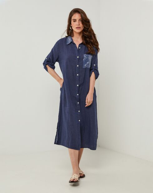 Robe 100% Lin Tilila marine