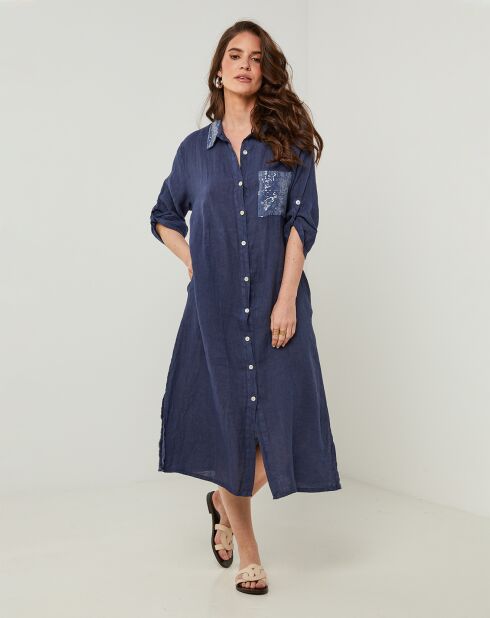 Robe 100% Lin Tilila marine