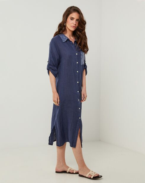 Robe 100% Lin Tilila marine
