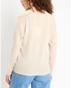 Pull 100% Cachemire Zocon col V beige clair