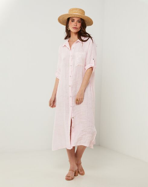 Robe 100% Lin Tilila rose