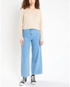 Pull 100% Cachemire Zocon col V beige clair