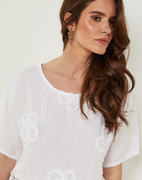 T-Shirt 100% Lin Sandra blanc