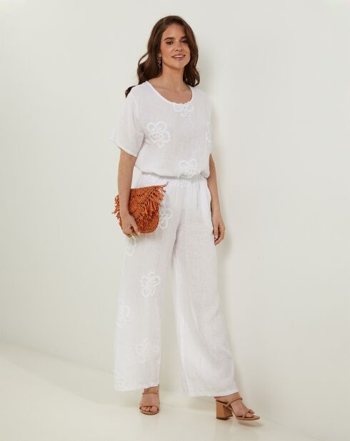 T-Shirt 100% Lin Sandra blanc