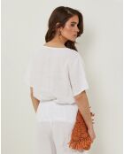 T-Shirt 100% Lin Sandra blanc