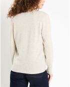 Pull 100% Cachemire Zocon col V gris clair